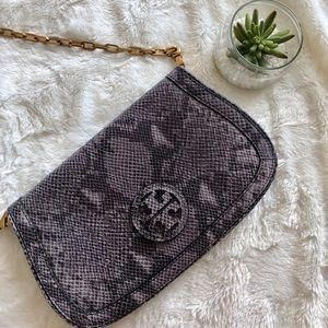 🌟 Tory Burch Python Grey Clutch/Crossbody